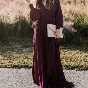 VICI Collection Long Sweeping Wrap Maxi Dress